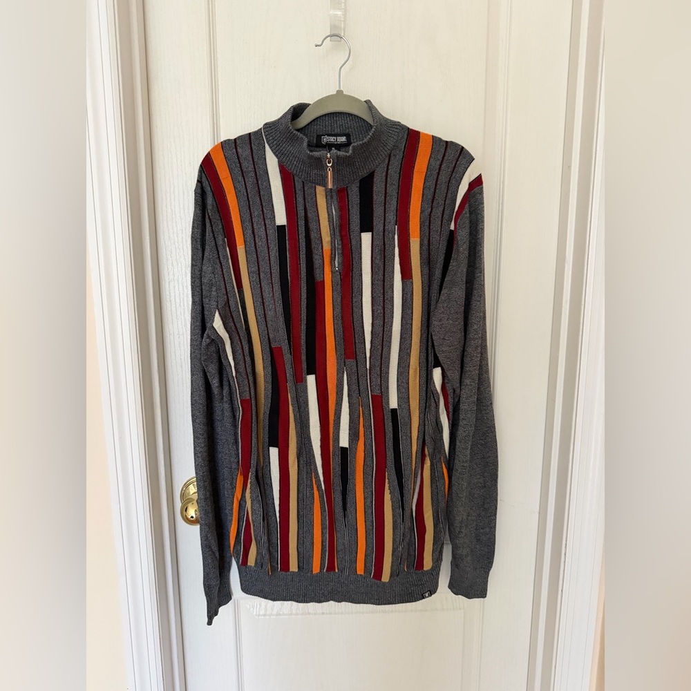 Stacy Adams Vintage Men’s Look Knit HALF Zip Pullover Sweater, Sz XL - Picture 3 of 15